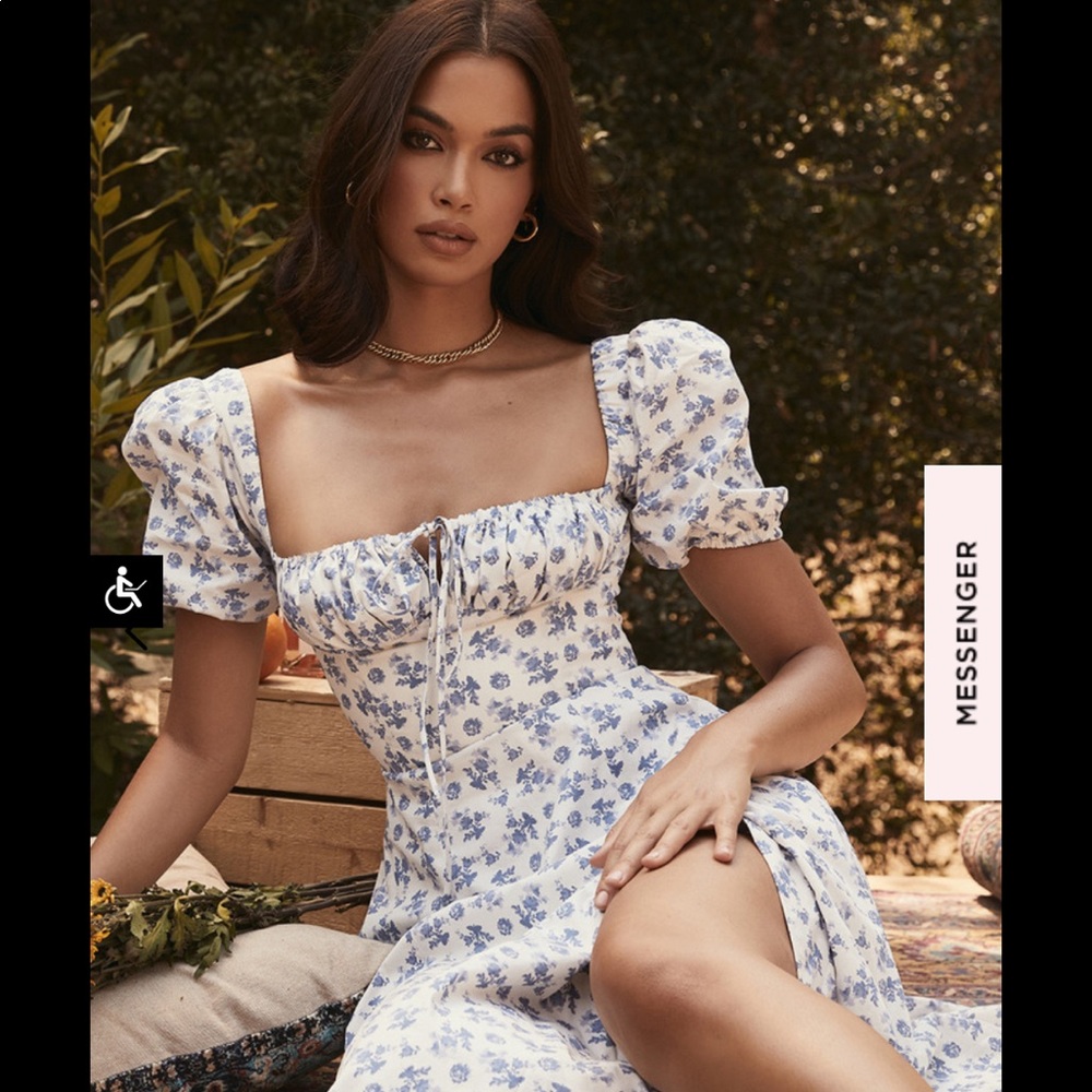 Tallulah Blue White Floral Midi Dress 💙💙💙